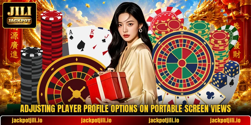 Adjusting player profile options on portable screen views