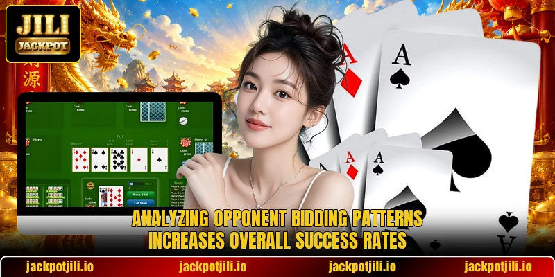 Analyzing opponent bidding patterns increases overall success rates