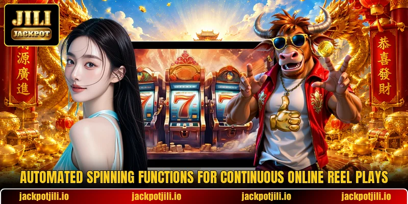 Automated spinning functions for continuous online reel plays
