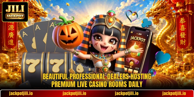 Beautiful professional dealers hosting premium live casino rooms daily