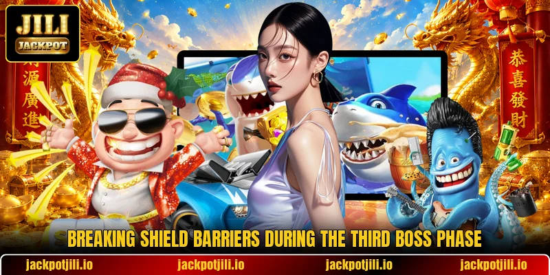 Breaking shield barriers during the third boss phase