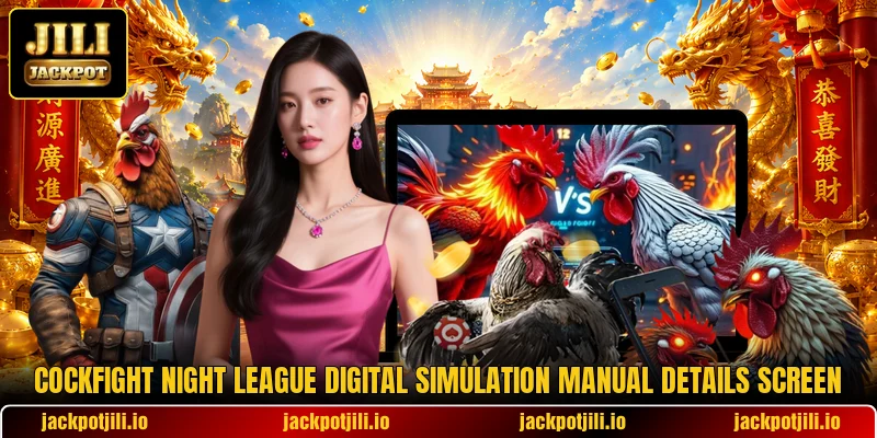 Cockfight Night League digital simulation manual details screen