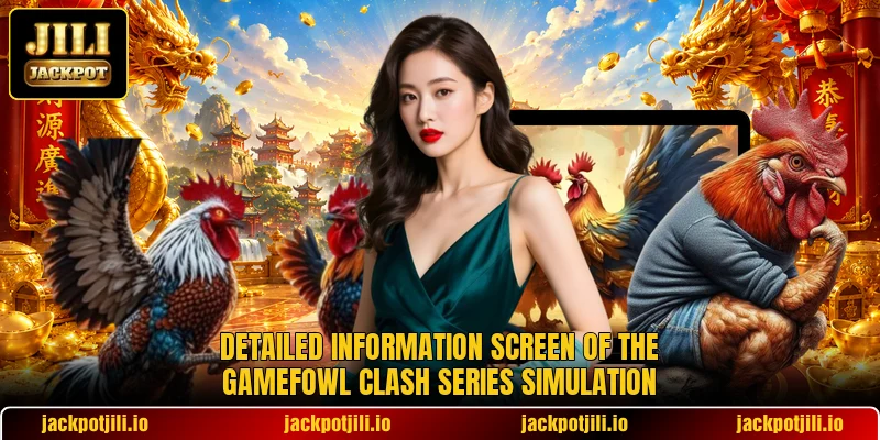 Detailed information screen of the Gamefowl Clash Series simulation