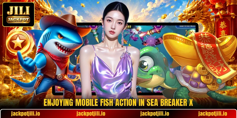 Enjoying mobile fish action in Sea Breaker X