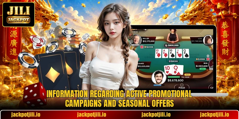 Information regarding active promotional campaigns and seasonal offers Information regarding active promotional campaigns and seasonal offers
