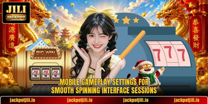 Mobile gameplay settings for smooth spinning interface sessions