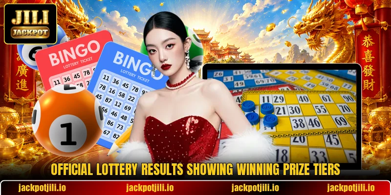 Official lottery results showing winning prize tiers