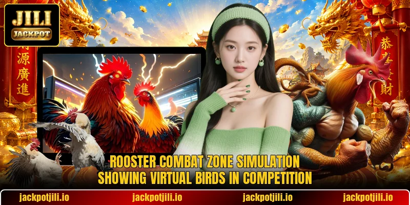 Rooster Combat Zone simulation showing virtual birds in competition