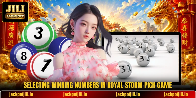 Selecting winning numbers in royal storm pick game