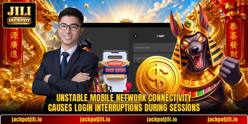 Unstable mobile network connectivity causes login interruptions during sessions