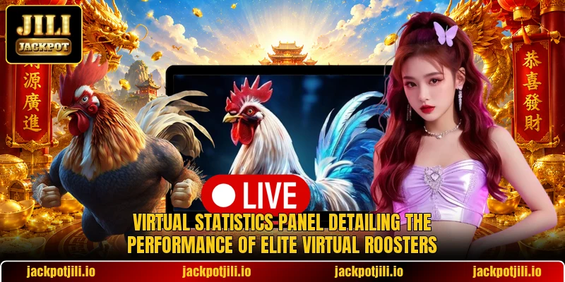 Virtual statistics panel detailing the performance of elite virtual roosters